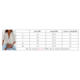 Popular Short Sleeve Stand Collar Loose Button Shirt Top for Women