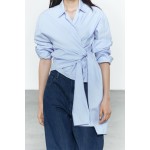 Summer Series Bowknot Decoration Poplin Shirt