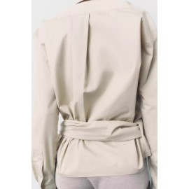 Summer Series Bowknot Decoration Poplin Shirt