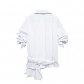 Summer Series Bowknot Decoration Poplin Shirt