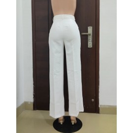 Women Clothing High Waist Straight Wide Leg Casual Trousers Spring, Autumn Winter