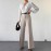 High Waist Slimming Straight Casual Trousers Side Pocket French Office Business Trousers