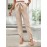 Summer Women Solid Color Pleated Tapered Casual Pants