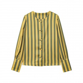 Women Clothing Spring Striped Casual Shirt Top