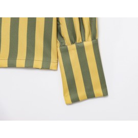 Women Clothing Spring Striped Casual Shirt Top