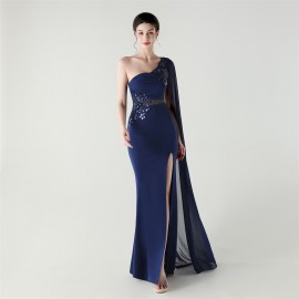 Tulle Shawl Three Dimensional Bead Tube Embroidery Craft One Shoulder Slim Slimming Social Celebration