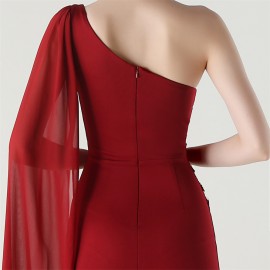 Tulle Shawl Three Dimensional Bead Tube Embroidery Craft One Shoulder Slim Slimming Social Celebration