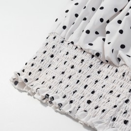Short Top Printed Sexy Polka Dot Autumn Sexy Women off Shoulder