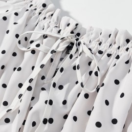 Short Top Printed Sexy Polka Dot Autumn Sexy Women off Shoulder