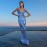 Sequined Blue Sequin V neck Dress with Shoulder Straps Sexy Dress Women Clothing