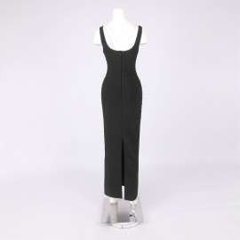 Women Clothing Handmade Embroidered Beads Sling Slim Sheath Dress Tight Bandage Dress Formal Dress