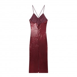 Hot Selling Women Summer High End Sequin Design Suspender Dress