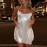 Spring Women Clothing Halter Swing Collar Sexy Backless Bronzing Slim Dress