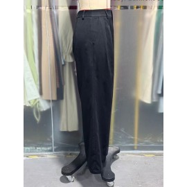 Loose High Waist Black Draping Spring Autumn Work Pant Business Straight Leg Casual High Grade Ladies Work Pant