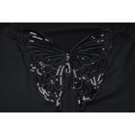Summer Sequined Butterfly Decoration Solid Color Sexy Suspenders Backless Dress