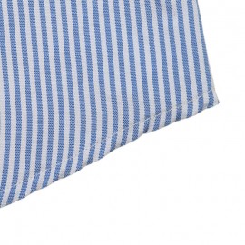 Retro Vacation Striped Embroidered Flounced Sleeve Collared Shirt for Women