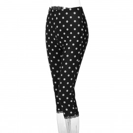 Women Clothing Summer Printed Fashionable Casual All Match Low Waist Tight Cropped Pants