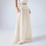 Idle Small Casual Draping Effect Figure Flattering Culotte A line Design Loose High Waist Slim Fit Wide Legged Pants