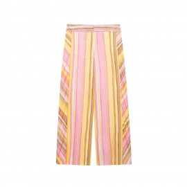 Spring Women Clothing Casual Loose Striped Wide Leg Pants