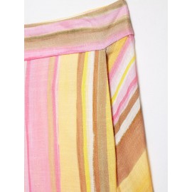 Spring Women Clothing Casual Loose Striped Wide Leg Pants