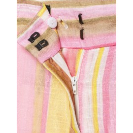 Spring Women Clothing Casual Loose Striped Wide Leg Pants