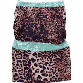 Summer Women Sequined Sexy Leopard Print Hollow Out Cutout out Tube Top Dress