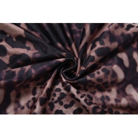 Summer Women Sequined Sexy Leopard Print Hollow Out Cutout out Tube Top Dress