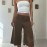 Retro Casual Pocket Maillard Low Waist Straight Short Pants Street Lazy Drooping Wide Leg Pants