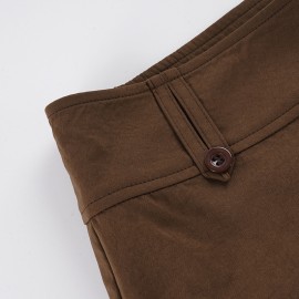 Retro Casual Pocket Maillard Low Waist Straight Short Pants Street Lazy Drooping Wide Leg Pants