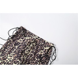 Summer Women Clothing Sexy Low Waist Leopard Print Slim Fit Wide Leg Pants for Women