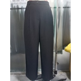 Summer Office Straight Old Money High Waist Drooping Casual Work Pant High Sense Wide Leg Slimming Women Pants（No Belt）