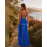 Women Clothing Sexy Slit Ruffled Spaghetti Straps Maxi Dress Sequined Slim Dress Elegant Evening Dress