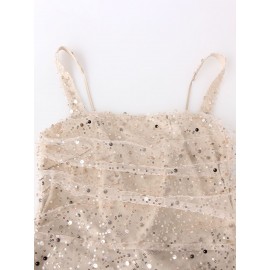 Women Clothing Dress Sequin Sling Evening Dress Dinner Sexy Dress Slim Fit Backless Maxi Dress