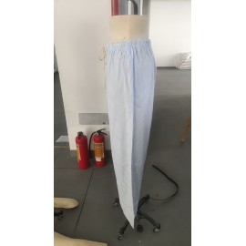 Summer Women All Matching Striped Loose Casual Elastic Waist Draping Effect Straight Mopping Pants