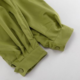 Women Simple All Matching Casual Pants Pleated High Waist Ankle Banded Pants Trousers