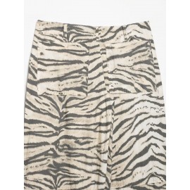 Women Clothing Animal Pattern Printing Wide Leg Laced Pants