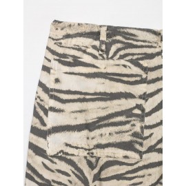 Women Clothing Animal Pattern Printing Wide Leg Laced Pants