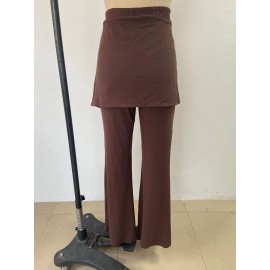Faux Two Piece Lace up Trousers Women High Waist Slimming Irregular Asymmetric Two Piece Set Pants