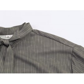 Women Clothing Spring Pocket Bow Shirt