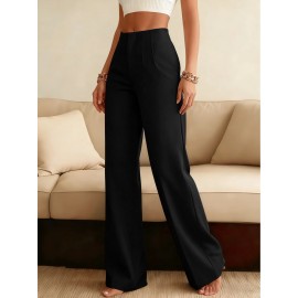 High Waist Drooping Casual Black Work Pant Light Luxury Mopping Floor Wide Legged Straight Leg Pants