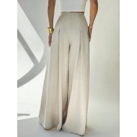 High Waist Drooping Old Money Slimming Wide Leg Small Culottes Korean Casual Summer Joker Women Pants