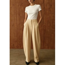 Women Supply Solid Color Professional Casual High Street Wide Leg Pants