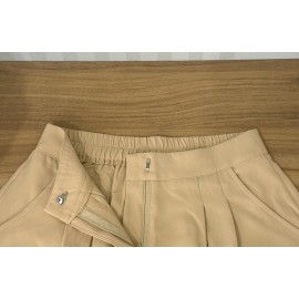 Women Supply Solid Color Professional Casual High Street Wide Leg Pants
