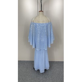 Spring Summer Women Sexy off the Shoulder Sequin Dress Ball Dress