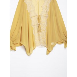 Women Clothing Fashionable Stitching Lace Shirt