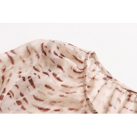 Fashionable Vacation Design Pattern V neck Loose Breathable Lantern Sleeve Shirt