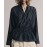 Autumn Women Clothing Fashionable All Match Long Sleeve round Neck Double Breasted Vertical Shirt Top