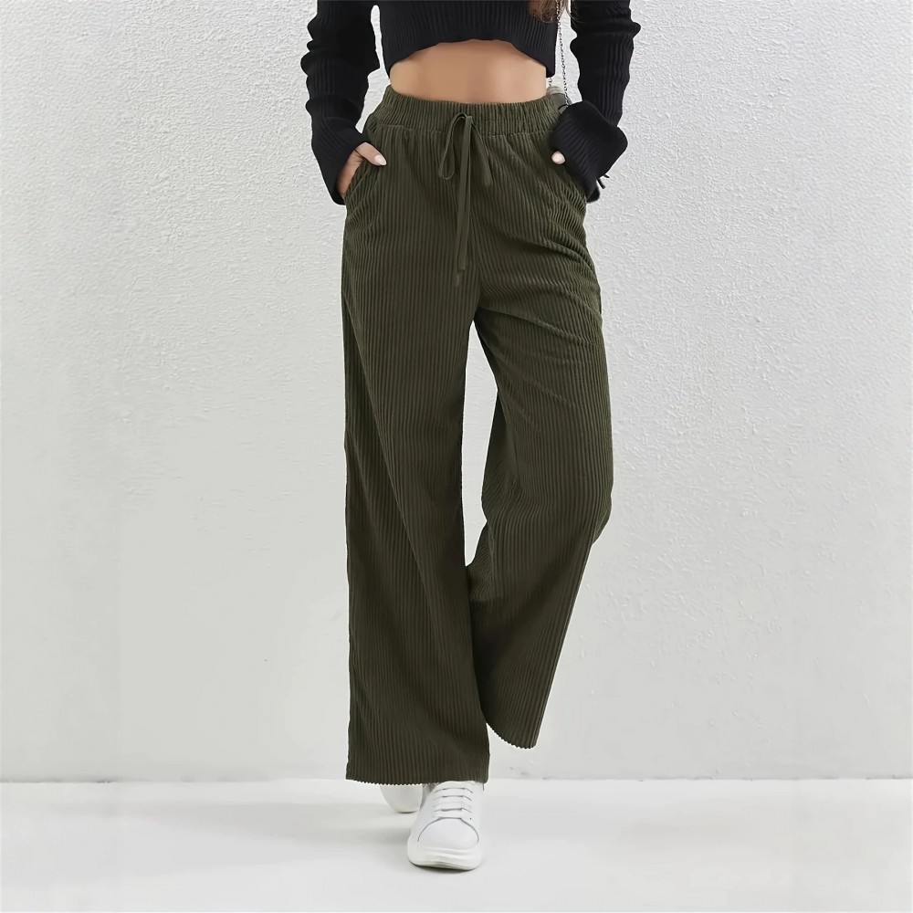 Draping Light Luxury Wide Leg Design Loose Straight Casual Pants All Match Small Slim Fit Women Pants