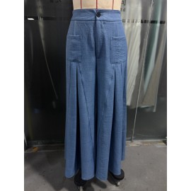 Women Figure Flattering Culotte Slim Wide Leg Design Loose Casual Pants
