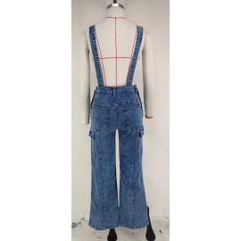 Women Clothing Denim Suspender One Piece Trousers